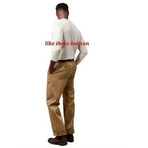 Banana Republic Men's Tan Linen/Cotton Dawson Flat Front Relaxed Leg Lower Waist